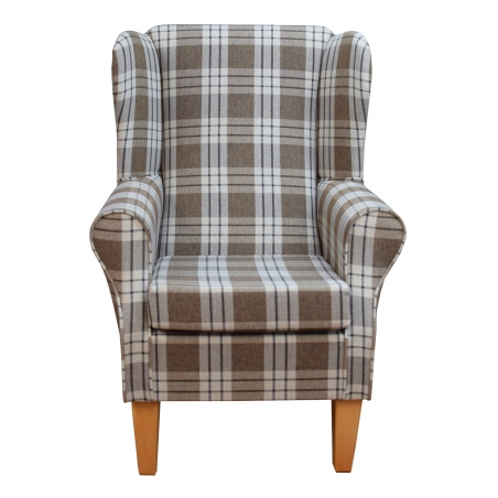 Standard Wingback Fireside Westoe Chair in a Kintyre Chestnut Tartan Fabric