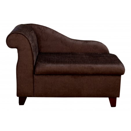 41" Storage Chaise Longue in a Pimlico Crush Chocolate Fabric