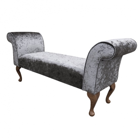 Medium Settle in a Pewter Senso Chenille Fabric - SENS1184