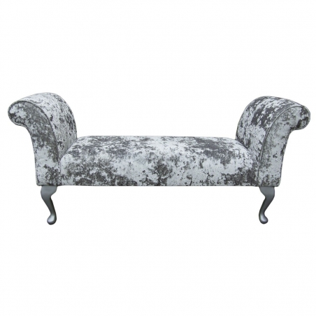 LUXE 56" Medium Window Seat Settle in a Lustro Argent Chenille Fabric