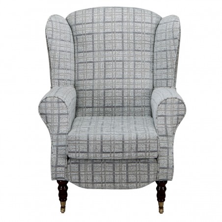 grey checked armchair