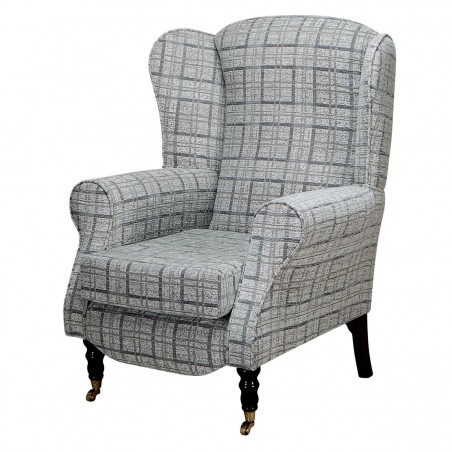 grey check armchair