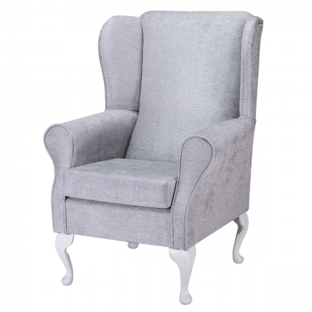 Standard Wingback Fireside Westoe Chair in an Oleandro Silver Fabric