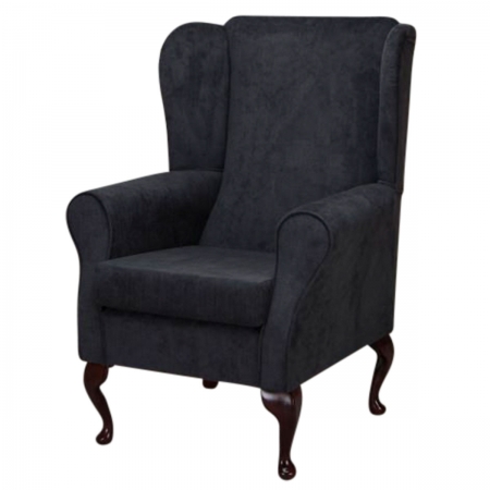 Standard Wingback Fireside Westoe Chair in a Black Topaz Fabric