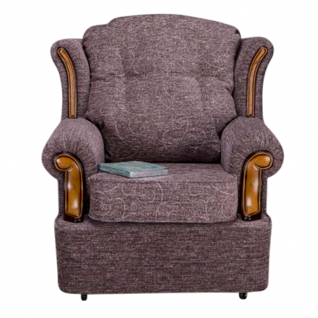 Verona Chair in a Cromwell Plum Fabric With Oak Coloured Mouldings