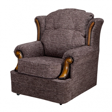 Verona Chair in a Cromwell Plum Fabric With Oak Coloured Mouldings