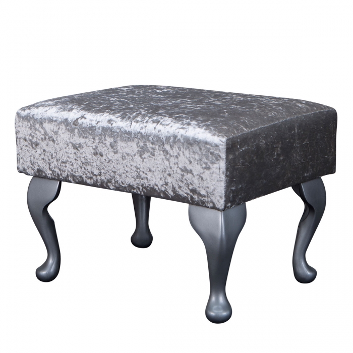 silver crushed velvet footstool silver crushed velvet footstool