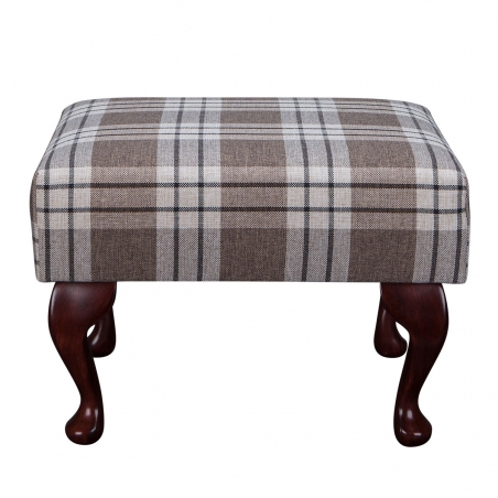 Small Footstool in a Kintyre Chestnut Tartan Fabric