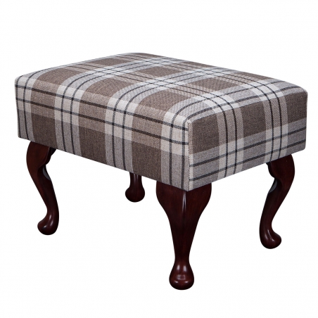 Small Footstool in a Kintyre Chestnut Tartan Fabric