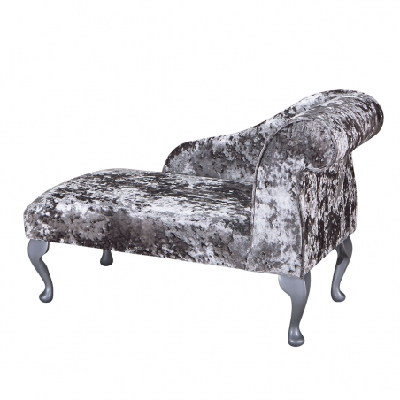 LUXE 41" Mini Chaise Longue in a Lustro Flint Fabric