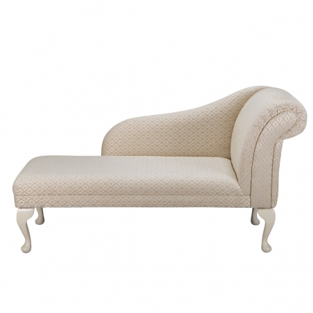 52" Medium Chaise Longue in a Woburn Gold Trellis Fabric