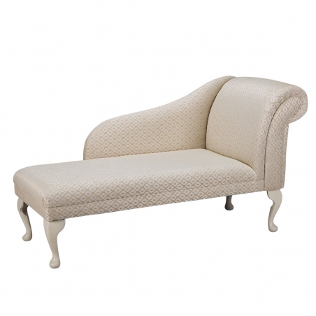 52" Medium Chaise Longue in a Woburn Gold Trellis Fabric