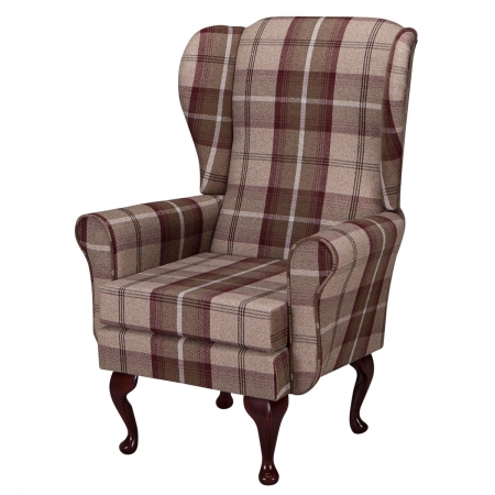 Balmoral Wingback Chair in a Balmoral Mulberry Fabric