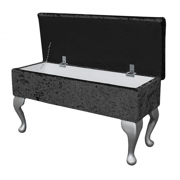 velvet dressing table stool with storage