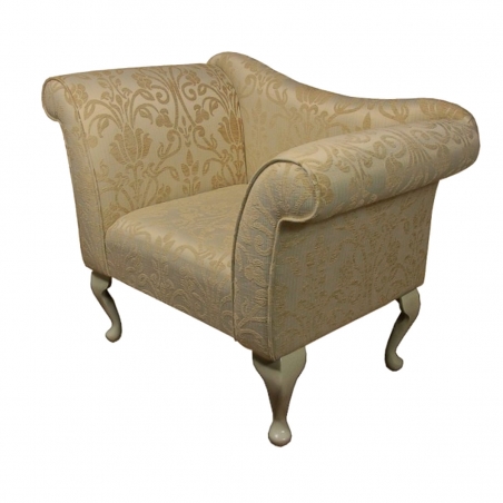 Designer Chaise Chair in a Woburn Medallion Gold Fabric