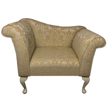 Designer Chaise Chair in a Woburn Medallion Gold Fabric