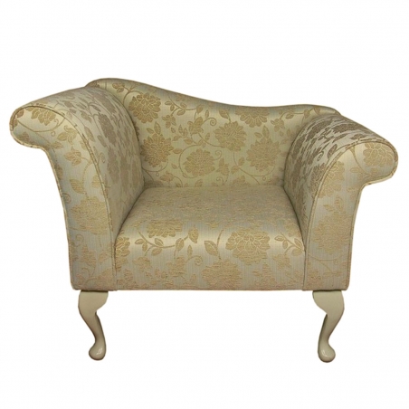 Designer Chaise Chair in a Woburn Floral Gold Fabric