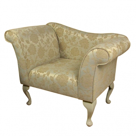 Designer Chaise Chair in a Woburn Floral Gold Fabric