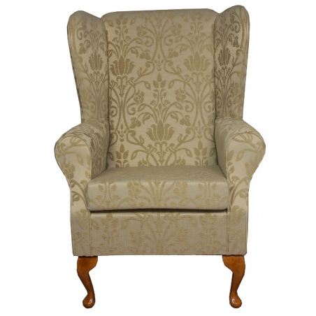 Large High Back Chair in a Woburn Gold Medallion Fabric