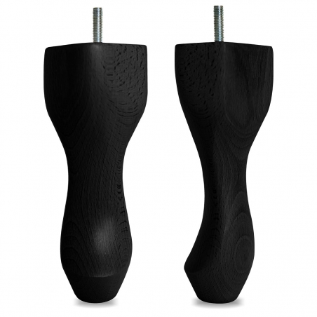 8" Hardwood Queen Anne Legs - Black