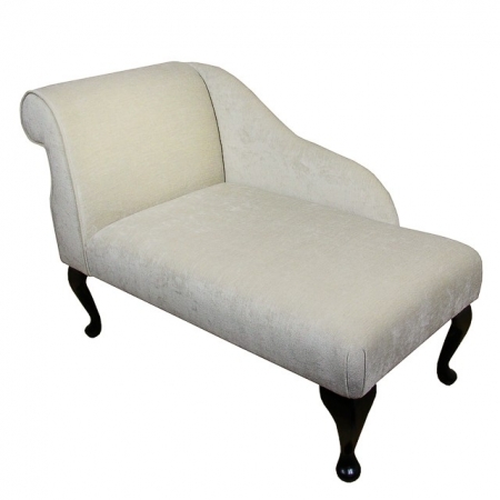 41" Mini Chaise Longue in a Velluto Oyster Fabric - VEL200
