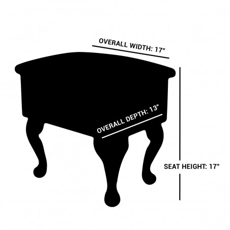 gold dressing table stool dimensions