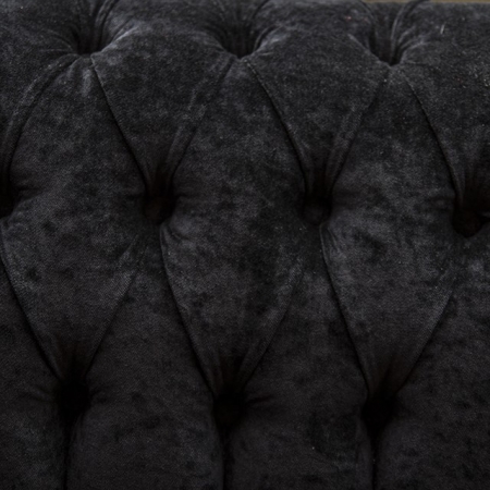 41" Buttoned Mini Chaise Longue in a Pastiche Plain Black Fabric - 18074