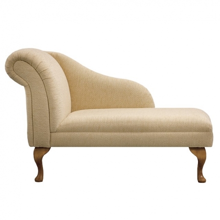 45" Chaise Longue in a Boucle Straw Fabric with Hardwood Legs - 15733