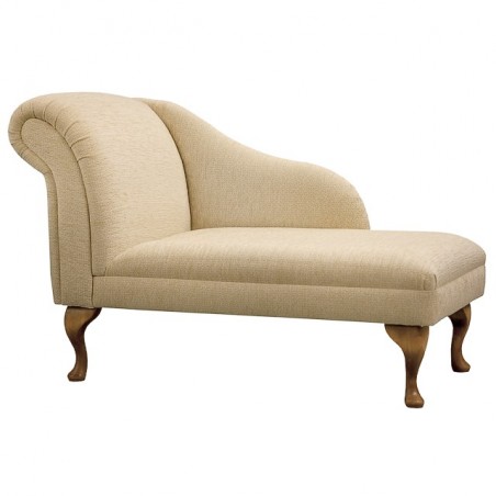 45" Chaise Longue in a Boucle Straw Fabric with Hardwood Legs - 15733