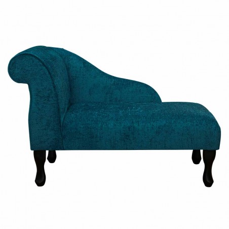 41" Mini Chaise Longue in Carlton Teal Chenille Fabric