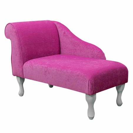 41" Mini Chaise Longue in a Pimlico Crush Fuchsia Pink Fabric