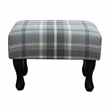 LUXE Small Footstool in a Balmoral Dove Grey Fabric