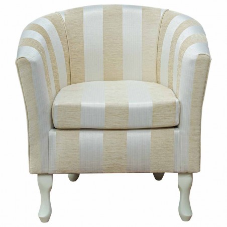 Designer Tub Chair in a Woburn Gold Stripe Fabric