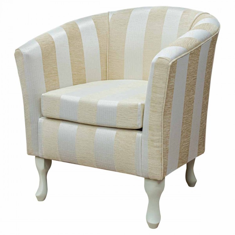 gold stripe tub chair