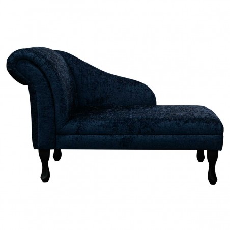 45" Medium Chaise Longue in a Tokyo Navy Chenille Fabric