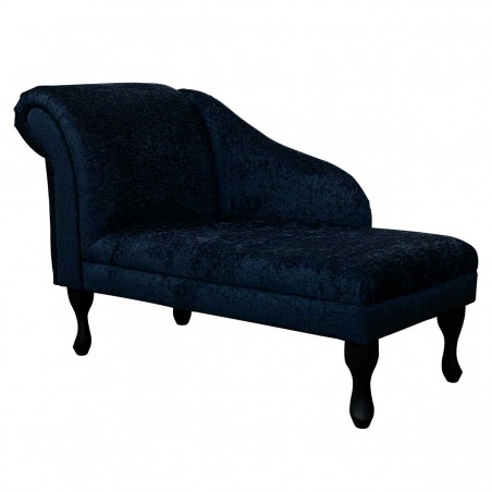 45" Medium Chaise Longue in a Tokyo Navy Chenille Fabric