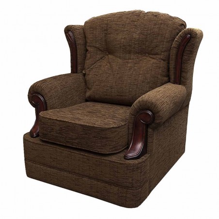 Verona Chair in a Portobello Stria Cocoa Fabric With Oak Coloured Mouldings