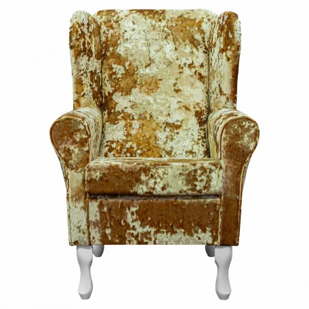 LUXE Standard Wingback Fireside Westoe Chair in a Lustro Gilded Chenille Fabric