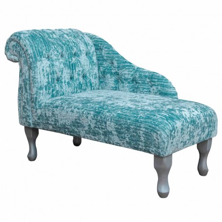 41" Buttoned Mini Chaise Longue in a Jazz Duck Egg Fabric