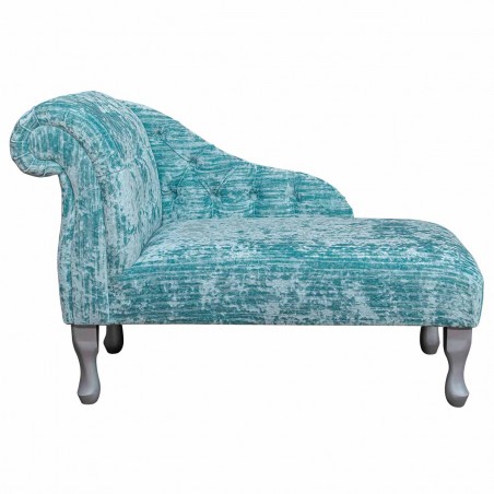 41" Buttoned Mini Chaise Longue in a Jazz Duck Egg Fabric