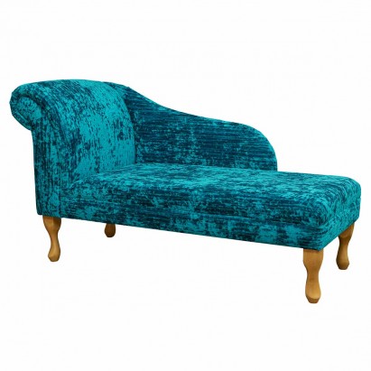 52" Medium Chaise Longue in a Jazz Teal Fabric