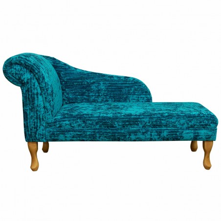 52" Medium Chaise Longue in a Jazz Teal Fabric