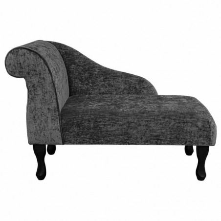 41" Mini Chaise Longue in a Pastiche Slub Spruce Grey Fabric