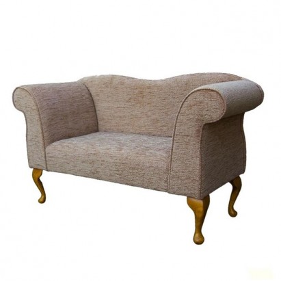 Small Chaise Sofa in a Portobello Boucle Blush Fabric