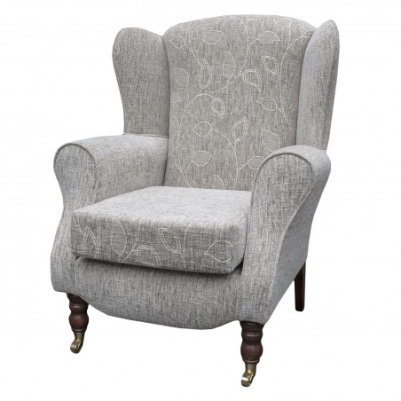 Duchess Wingback Armchair in a Montana Floral Natural Fabric