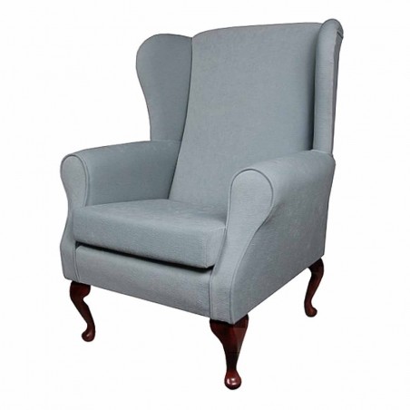 Medium Wingback Fireside Westoe Chair in a Pimlico Duck Egg Blue Fabric