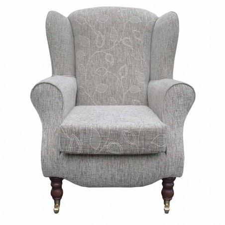 Duchess Wingback Armchair in a Montana Floral Natural Fabric