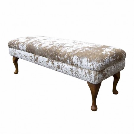 chenille large footstool in cream