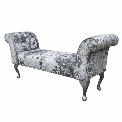 LUXE 56" Medium Settle in a Lustro Argent Chenille...