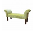 56" Medium Window Seat Settle in a Pastiche Crush Slub Lime Fabric